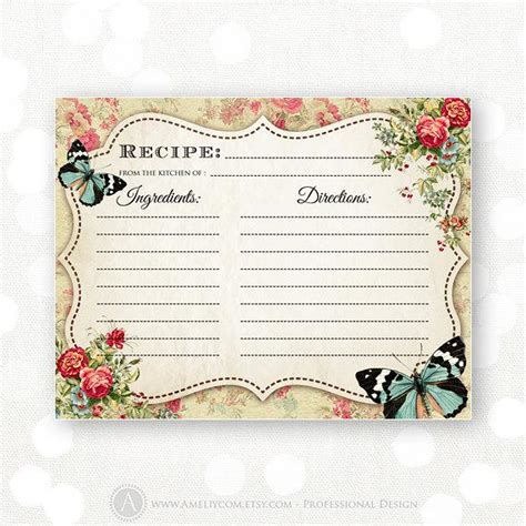 Maybe you would like to learn more about one of these? Printable Recipe Cards INSTANT DOWNLOAD Vintage Flowers
