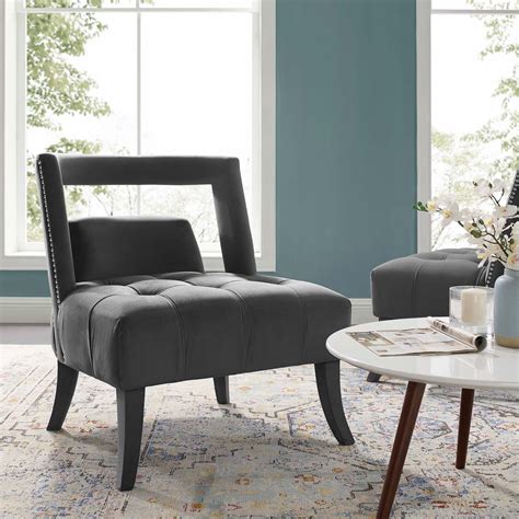 Our collection of fabric armchairs are manufactured using. Honor Accent Lounge Grey Velvet Armchair | Las Vegas ...