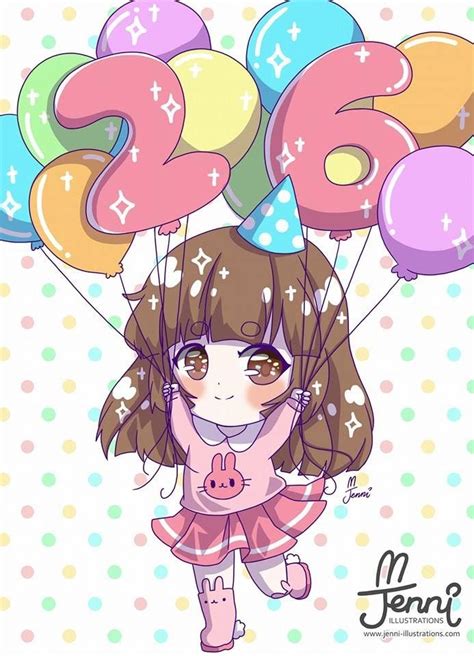 Pin By Panha Na On Jenni Illustrations Anime Happy Birthday Happy