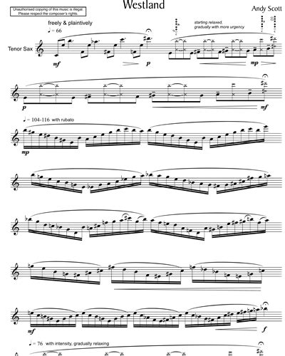 Westland Tenor Saxophone Sheet Music By Andy Scott Nkoda Free 7