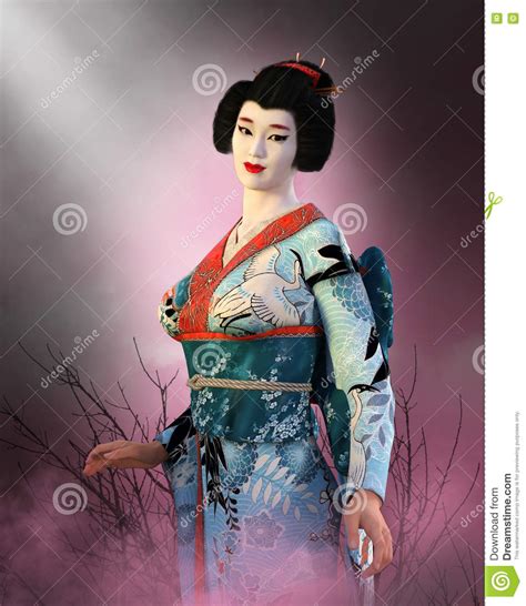japanese geisha girl japan woman stock illustration illustration of elegant woman 79138598