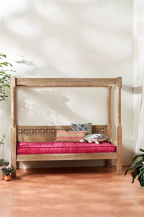 We would recommend stacking the top bed with blankets and pillows during the. Ezana Indoor/Outdoor Canopy Daybed | Anthropologie in 2020 ...