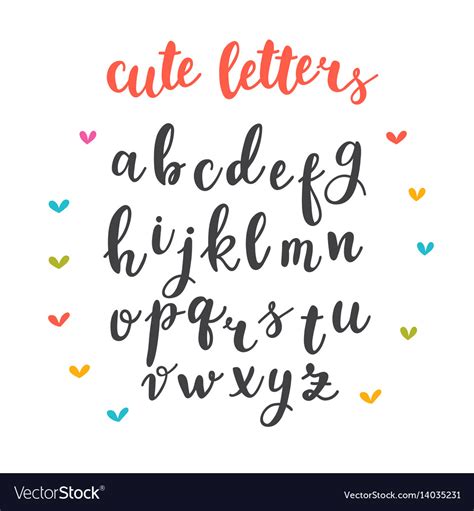 Cute Letters Hand Drawn Calligraphic Font Vector Image My XXX Hot Girl