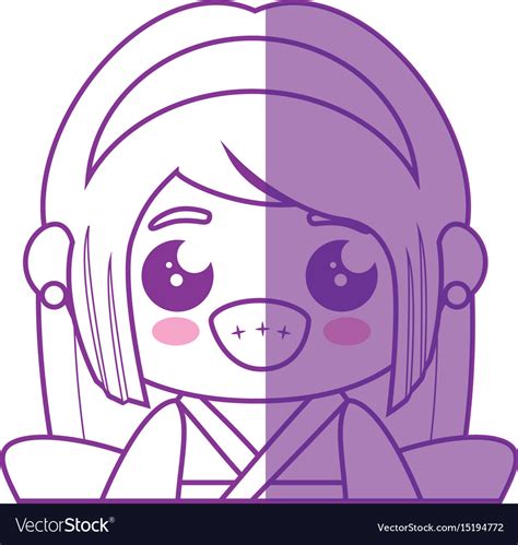 cute japanese girl cartoon royalty free vector image