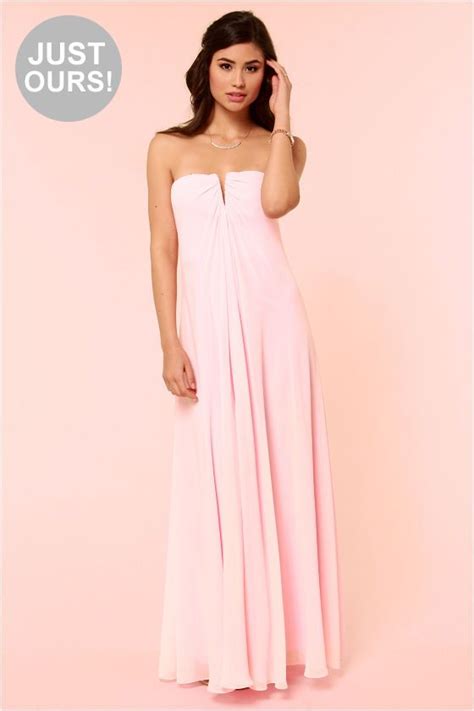 Lulus Exclusive Glide And True Light Pink Strapless Maxi Dress Maxi