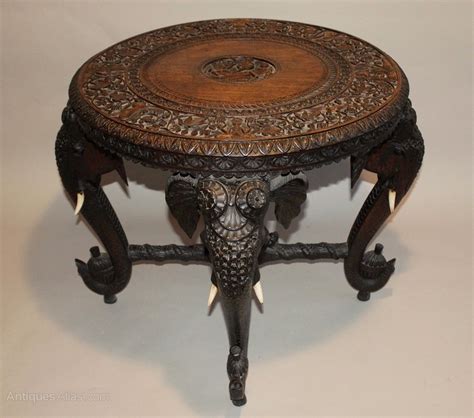 Antique Anglo Indian Carved Hardwood Elephant Table Antiques Atlas
