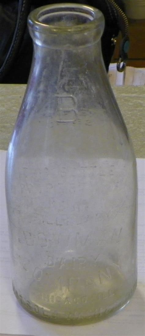 Bowman Dairy Co Returnable Qt Milk Bottle Chicago Vintage From
