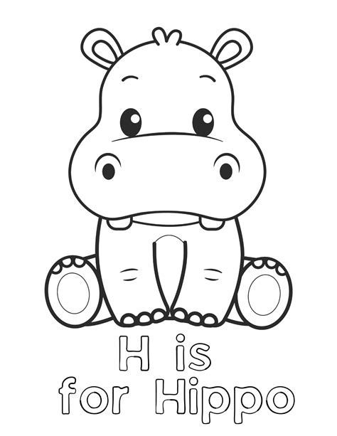 Cute Hippo Coloring Pages For Kids And Adults