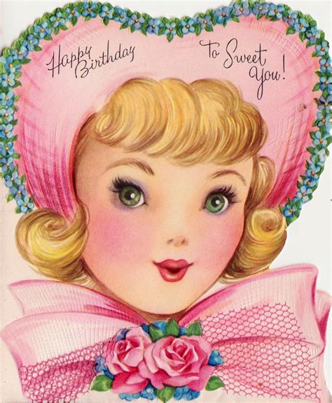 1950s Vintage Happy Birthday To Sweet You Greetings Card B2 500