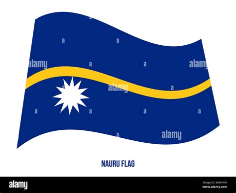 Nauru Flag Waving Vector Illustration On White Background Nauru