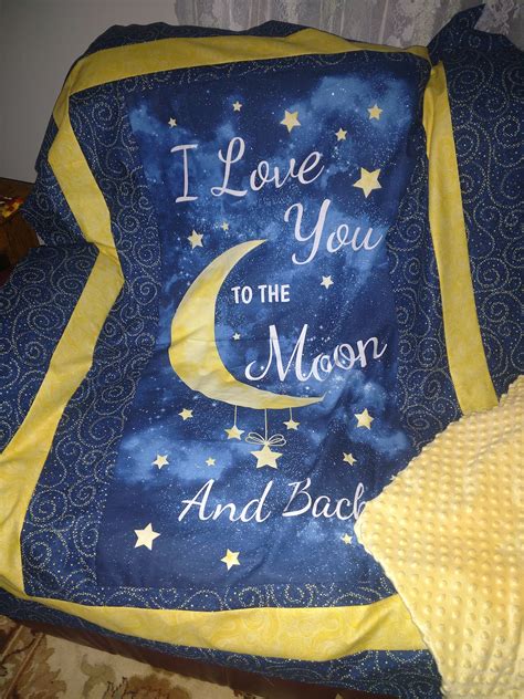 I Love You To The Moon And Back Quilt Etsy