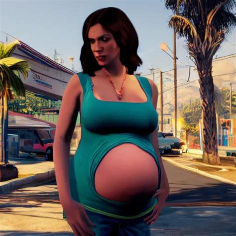 A Pregnant Woman On The Cover Photo Of The Gta 5 Game Stable