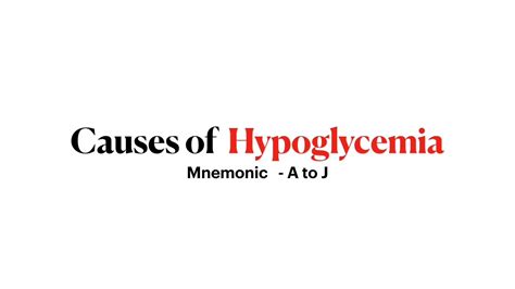 Causes Of Hypoglycemia Mnemonic Youtube
