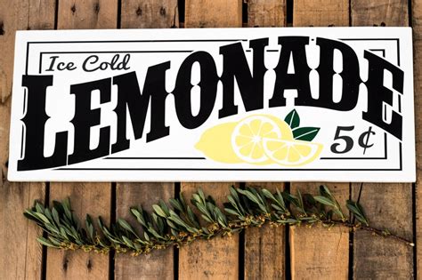 lemonade ice cold lemonade sign home decor free shipping etsy