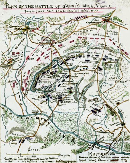 Plan Of Gaines Mill Battle Virginia 1862 Civil War Map By Sneden