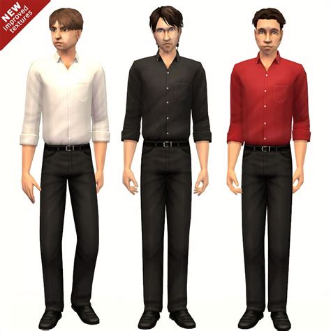 Mod The Sims Rolled Up Sleeves And Fancy Pants New Improved Textures