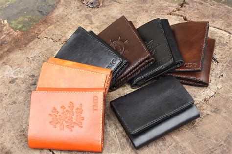 Mens Trifold Wallet Personalized Leather Wallet Etsy