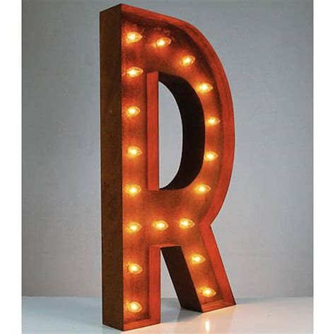 36” Letter R Lighted Vintage Marquee Letters Rustic Buy Marquee