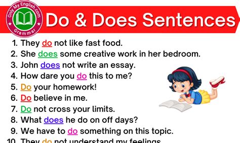 Using Do And Does And Example Sentences Example Sente