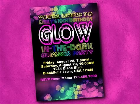 Free Printable Glow In The Dark Birthday Party Invitations Free Printable
