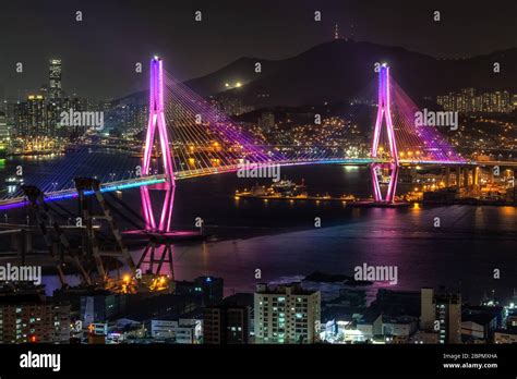 Busan Harbor Bridge Is One Of Famous Bridges In South Korea Connecting