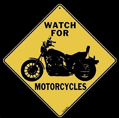 Watch For Motorcycles 12 X 12 Aluminum Yellow Alert Sign