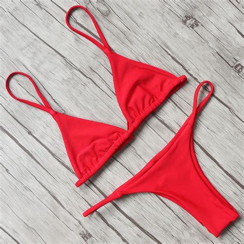 Buy Sexy Swimsuit Women Brazilian Bikini Female Solid Bikini Set Low Waist