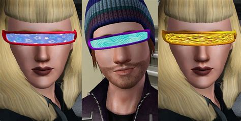 Mod The Sims Cyborg Visor With Recolourable Glow In The Dark Lens