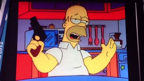 Homer With Gun At The Dinner Table Youtube