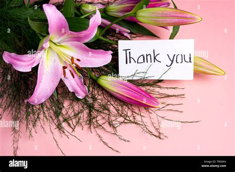 Bouquet Of Flowers Thank You Note Hi Res Stock Photography And Images