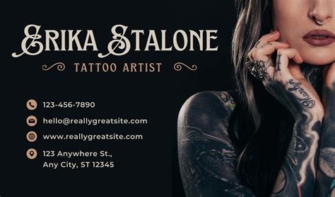 Tattoo Artist Business Card Printable Cards