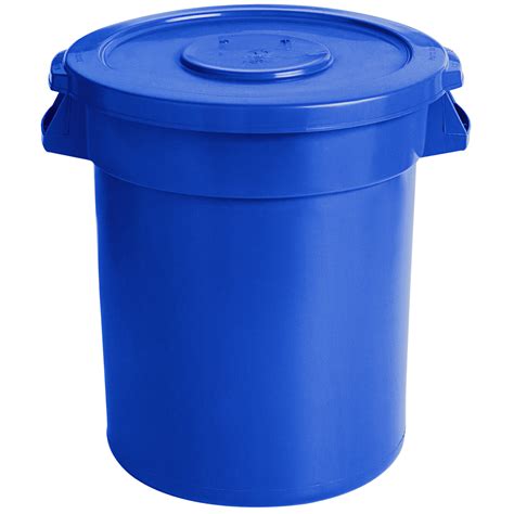 10 Gallon 160 Cup Blue Round Ingredient Storage Bin With Lid