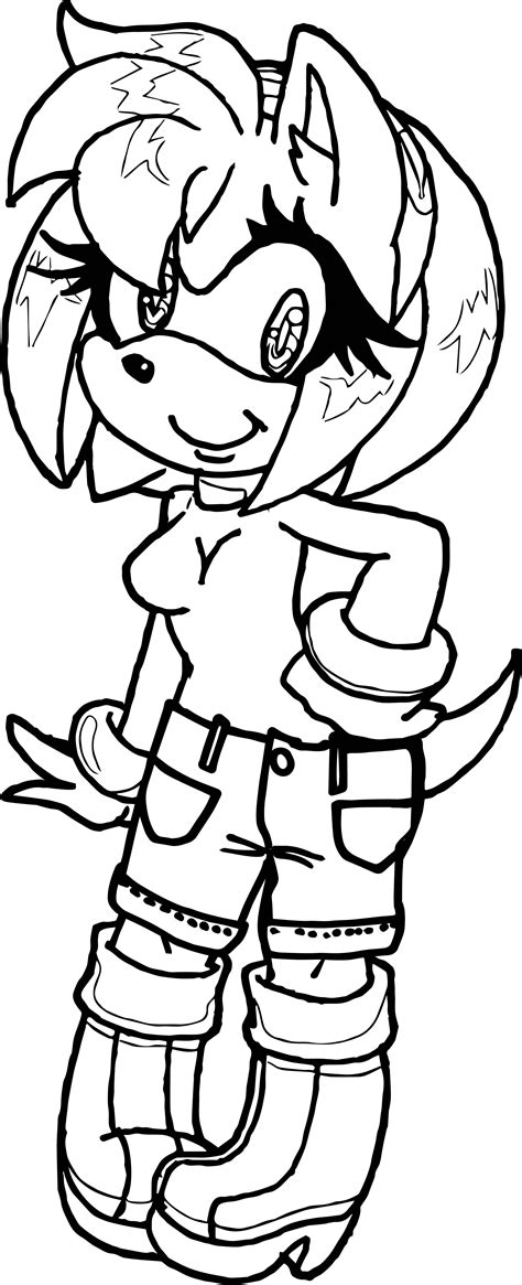 Amy Rose Short Dress Coloring Page