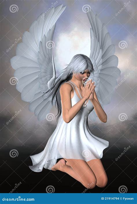 Kneeling Angel Stock Illustration Illustration Of Flying 21914794