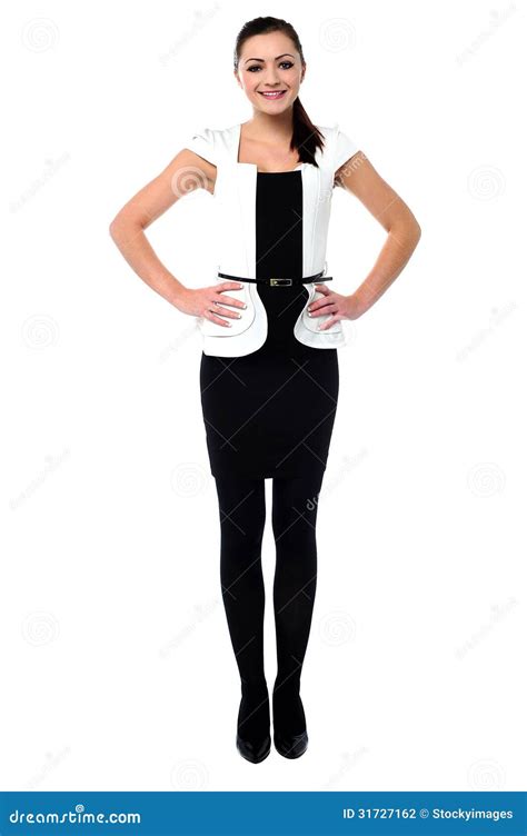 Stylish Young Female With Hands On Waist Stock Photo Image Of