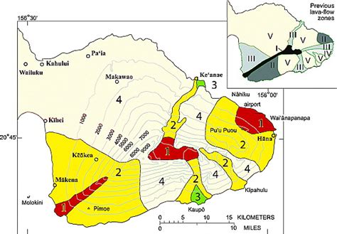 Map Of Lava Flow Hazard Zones Maui Island Hawai‘i Us Geological
