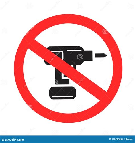 No Drilling Repair Sign Symbol Stock Vector Illustration Of Device
