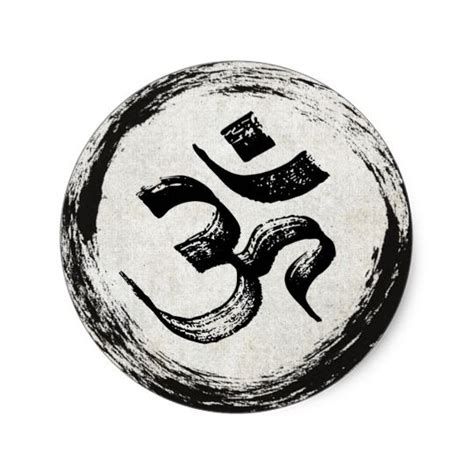 Yoga Studio Meditation Instructor Om Zen Symbols Classic Round Sticker Aum Tattoo Om Symbol
