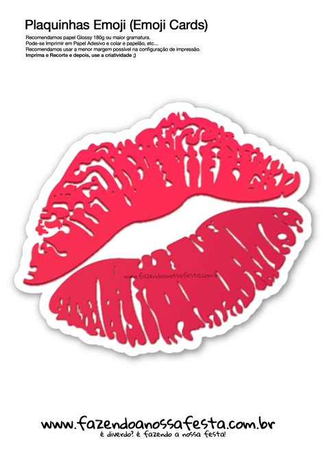 Plaquinhas Emojis 10 Emoji Card Fazendo A Nossa Festa Fazendo A Nossa Festa Beijo Desenho