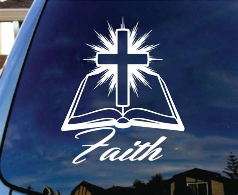 Faith Bible Cross Vinyl Decal Sticker Christian Religous Jesus Christ