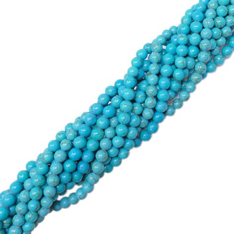 6mm Semi Precious Gemstone Blue Turquoise The Bead Shop