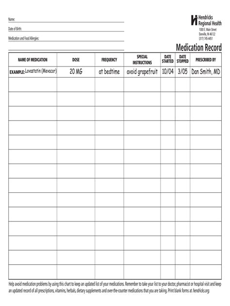 Daily Medication Log Template Excel Templates