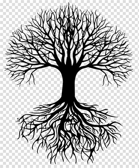 Black Withered Tree Illustration Tree Silhouette Root Vitality