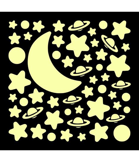 Clickforsign Glow In The Dark Wall Stickers Decals Assorted Stars And