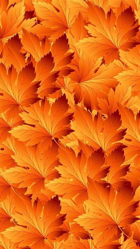 Maple Leaves Texture Patterns Autumn Orange Maple Leaves Hd Phone