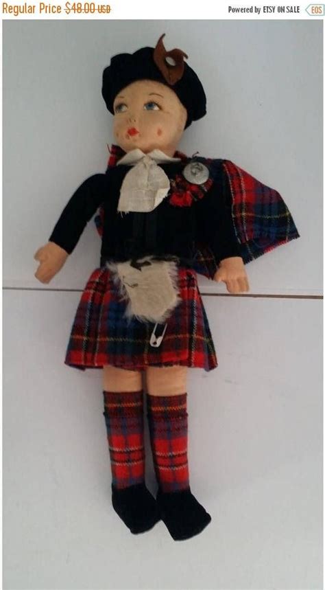 Vintage Norah Wellings Cloth Scottish Doll Bonnie Lass Etsy Bonnie