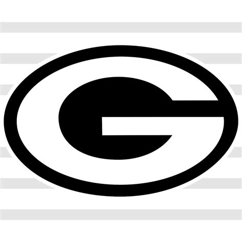 Green Bay Packers Black And White Logo Svg Packers Logo Etsy