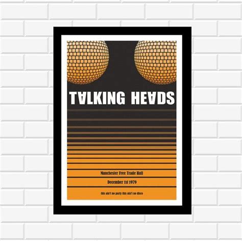 Talking Heads Print Concert Poster Music Art Print Etsy Concert