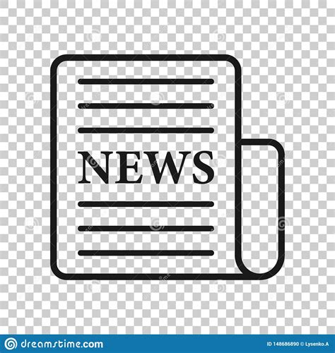 Newspaper Icon In Transparent Style News Vector Illustration On
