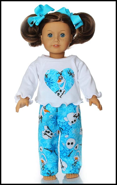 18 Inch American Girl Doll Clothes Olaf Flannel Pajamas By